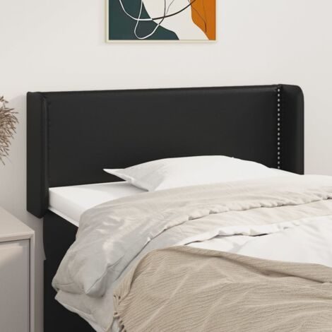 vidaXL Testiera ad Orecchio Nera 83x16x78/88 cm in Similpelle