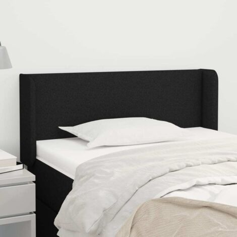 vidaXL Testiera ad Orecchio Nera 93x16x78/88 cm in Tessuto