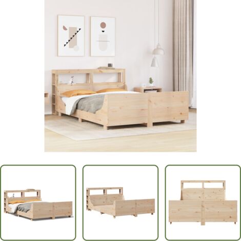 vidaXL Testiera autoportante -  Letto senza Materasso 120x190 cm in Legno Massello di Pino