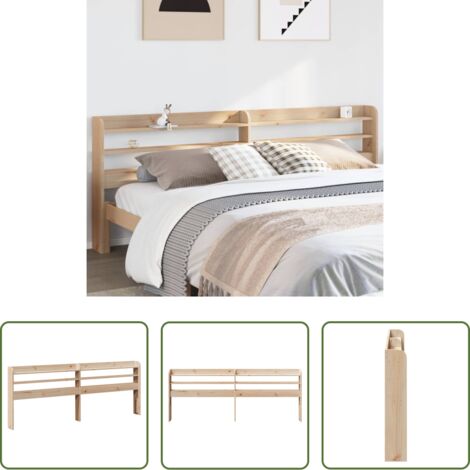 vidaXL Testiera autoportante -  Testiera con Ripiani 180 cm in Legno Massello di Pino