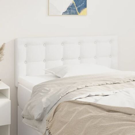 vidaXL Testiera Bianco 100x5x78/88 cm in Similpelle