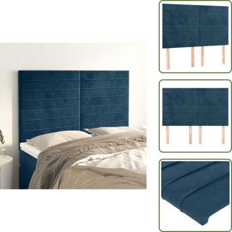 - vidaXL Testiera Blu Scuro 144x5x118/128 cm Velluto -
