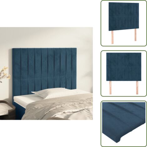 - vidaXL Testiera Blu Scuro 80x5x118/128 cm Velluto -