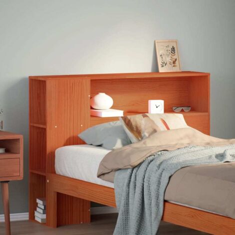 Testiera Con Ripiani Bianca Testiera Letto Legno Massello Pino VidaXL | 90cm Con 6 Ripiani, Bianco, Autoportante Testiera Pratica - 2