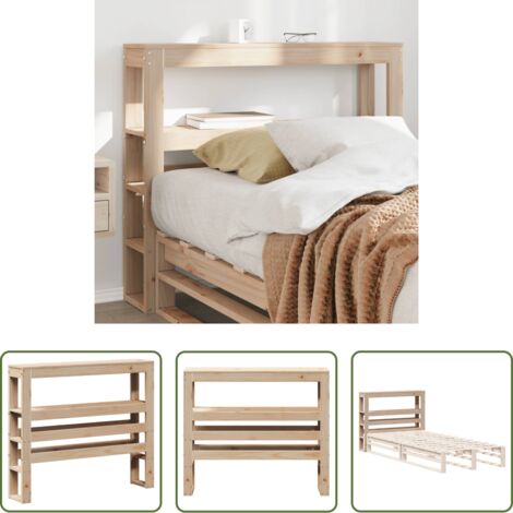 vidaXL Testiera con ripiani -  Testiera con Ripiani 90 cm in Legno Massello di Pino