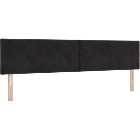 vidaXL Testiera con testiera Nero 200 cm Velluto