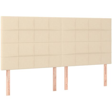vidaXL Testiera Crema 200x5x118/128 cm Tessuto