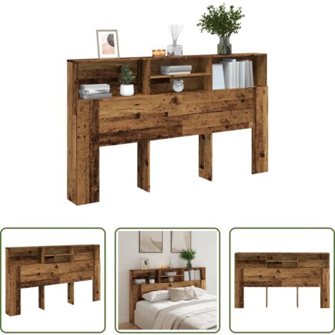 vidaXL Testiera da camera da letto -  Testiera con Contenitore Legno 180x19x103,5 cm in Truciolato