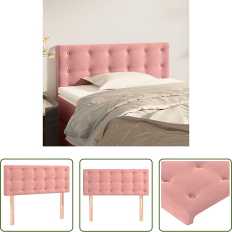 vidaXL Testiera da Letto -  Testiera Rosa 100x5x78/88 cm in Velluto