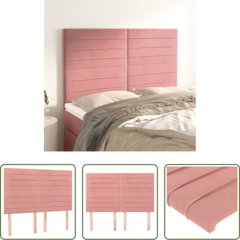 vidaXL Testiera da Letto -  Testiera Rosa 144x5x118/128 cm Velluto