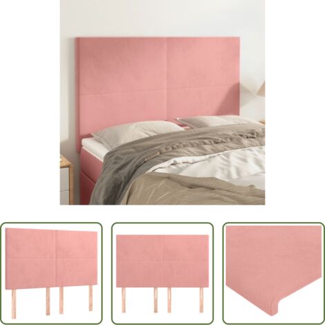 vidaXL Testiera da Letto -  Testiera Rosa 144x5x118/128 cm Velluto