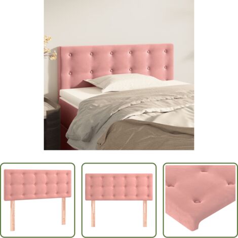 vidaXL Testiera da Letto -  Testiera Rosa 80x5x78/88 cm in Velluto