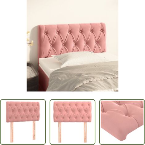 vidaXL Testiera da Letto -  Testiera Rosa 80x7x78/88 cm in Tessuto