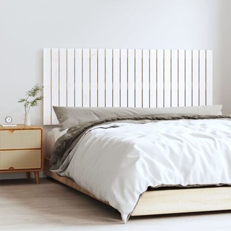 vidaXL Testiera da Parete Bianca 147x3x60 cm in Legno Massello di Pino