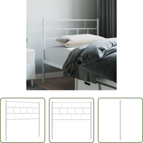 vidaXL Testiera di letto 80 cm -  Testiera di Ricambio in Metallo Bianco 80 cm