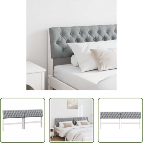 vidaXL Testiera grigia -  Testiera imbottita Grigio chiaro 180 cm Pino massello
