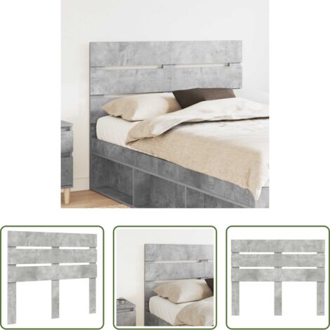 vidaXL Testiera grigio cemento -  Testiera Grigio cemento 120 cm Legno multistrato