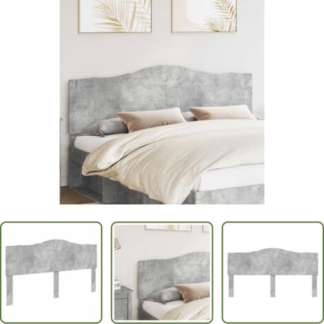 vidaXL Testiera grigio cemento -  Testiera Grigio cemento 180 cm Legno multistrato