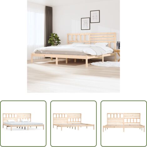 vidaXL Testiera in legno -  Giroletto senza Materasso 180x200 cm in Legno Massello di Pino