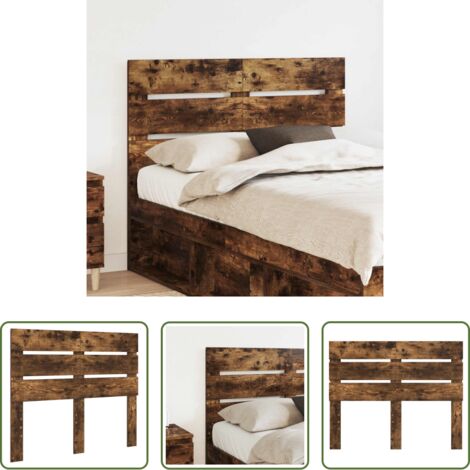 vidaXL Testiera in legno multistrato -  Testiera Rovere fumé 120 cm Legno multistrato