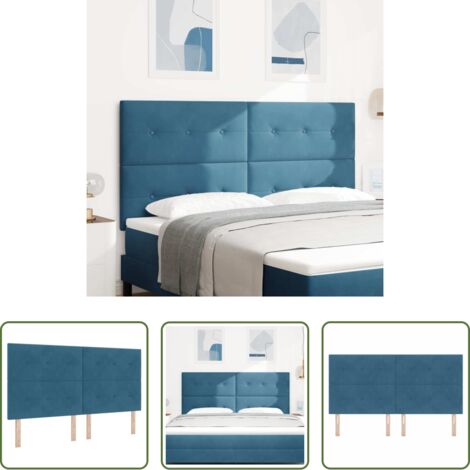 vidaXL Testiera in legno -  Testiera Blu Scuro 180 cm Velluto