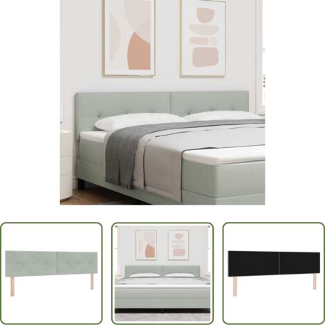 vidaXL Testiera in legno -  Testiera Grigio chiaro 180 cm Velluto