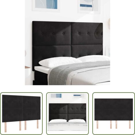vidaXL Testiera in legno -  Testiera Nero 160 cm Velluto