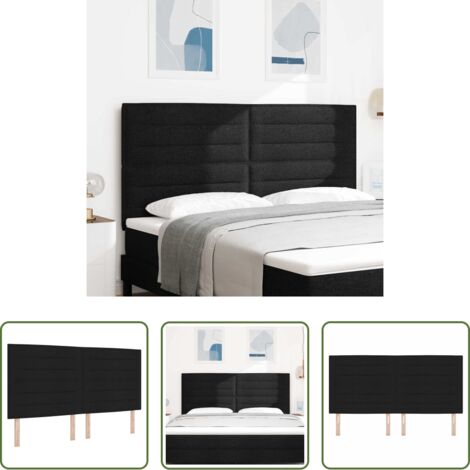 vidaXL Testiera in legno -  Testiera Nero 180 cm Tessuto