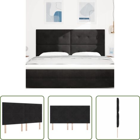 vidaXL Testiera in legno -  Testiera Nero 180 cm Velluto