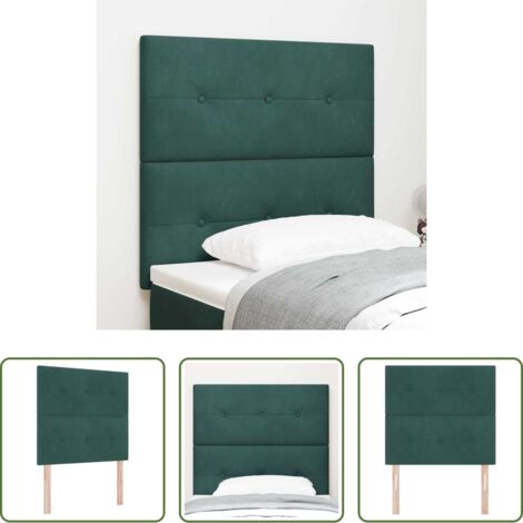 vidaXL Testiera in legno -  Testiera Verde Scuro 100 cm Velluto