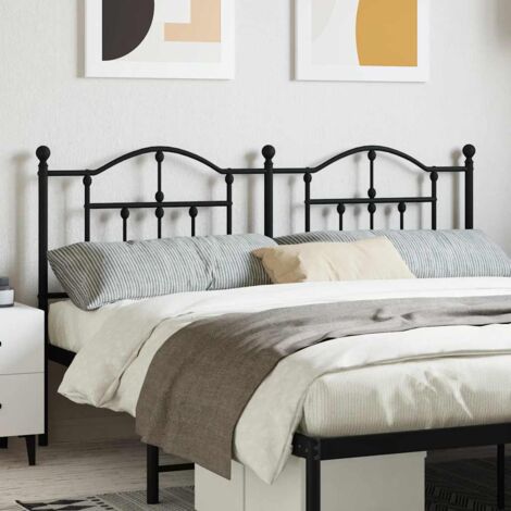 vidaXL Testiera in Metallo Nero 160 cm