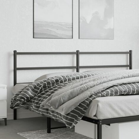 vidaXL Testiera in Metallo Nero 193 cm