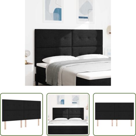 vidaXL Testiera in pelle sintetica -  Testiera regolabile in altezza con testiera Nero 180 cm Tessuto