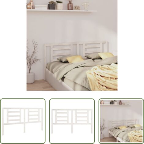 vidaXL Testiera in pino -  Testiera per Letto Bianca 166x4x100cm in Legno Massello di Pino