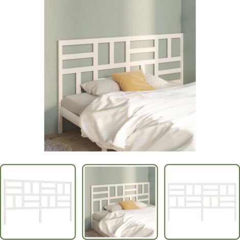 vidaXL Testiera in pino -  Testiera per Letto Bianca 206x4x104 cm Legno Massello di Pino
