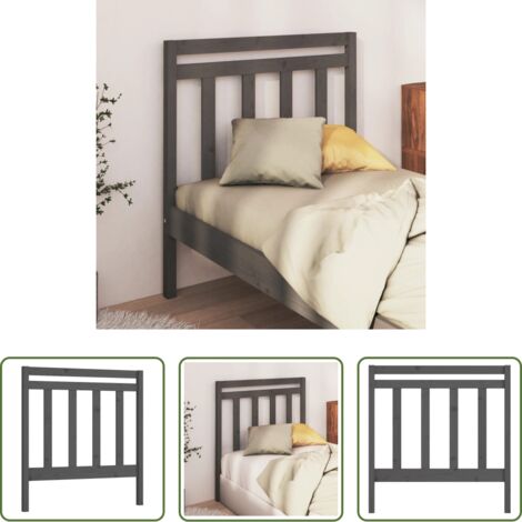 vidaXL Testiera in pino -  Testiera per Letto Grigia 96x4x100 cm in Legno Massello di Pino