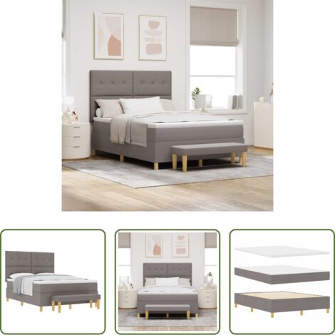 vidaXL Testiera in poliestere -  Letto a molle con materasso Talpa 140 x 190 cm Tessuto
