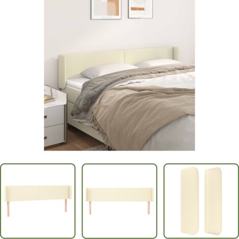 vidaXL Testiera in similpelle -  Testiera ad Orecchio Crema 183x16x78/88  cm in Similpelle