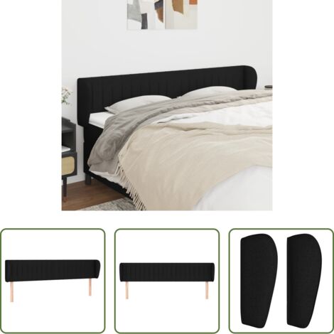 vidaXL Testiera in tessuto -  Testiera ad Orecchio Nera 163x23x78/88 cm in Tessuto