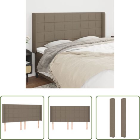 vidaXL Testiera in tessuto -  Testiera ad Orecchio Tortora 163x16x118/128 cm in Tessuto