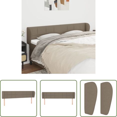 vidaXL Testiera in tessuto -  Testiera ad Orecchio Tortora 183x23x78/88 cm in Tessuto