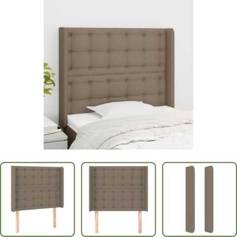 vidaXL Testiera in tessuto -  Testiera ad Orecchio Tortora 83x16x118/128 cm in Tessuto