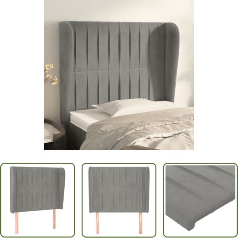 vidaXL Testiera in velluto -  Testiera ad Orecchio Grigio Chiaro 83x23x118/128 cm in Velluto