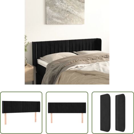 vidaXL Testiera in velluto -  Testiera ad Orecchio Nera 147x16x78/88 cm in Velluto