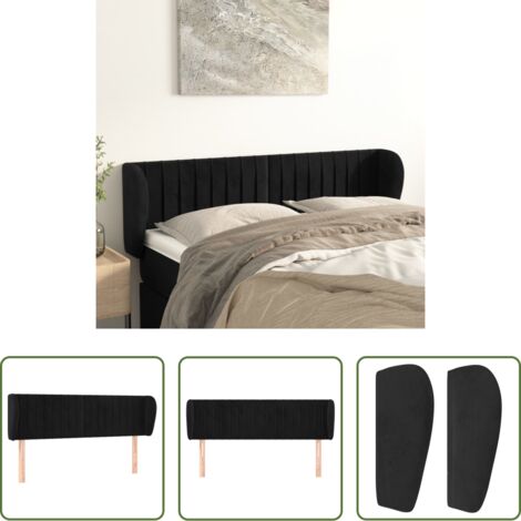 vidaXL Testiera in velluto -  Testiera ad Orecchio Nera 147x23x78/88 cm in Velluto