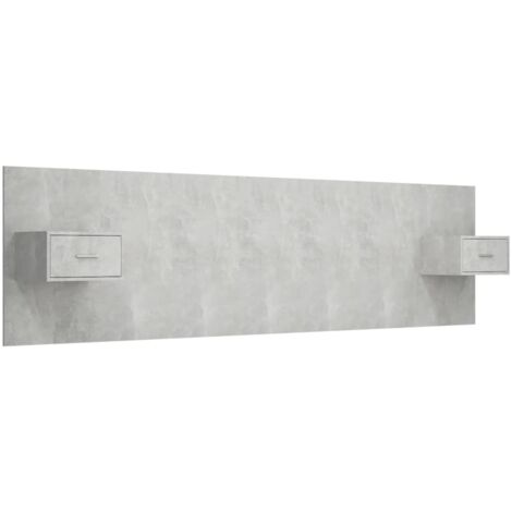 vidaXL Testiera Letto con Comodini in Legno Multistrato Grigio Cemento