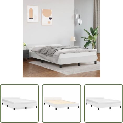 vidaXL Testiera letto -  Giroletto senza Materasso Bianco 120x190 cm Similpelle