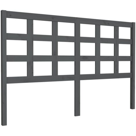 vidaXL Testiera Letto Grigia 156x4x100 cm in Legno Massello di Pino