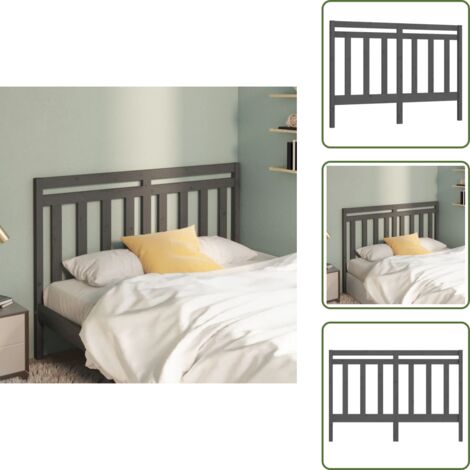 - vidaXL Testiera Letto Grigia 166x4x100 cm in Legno Massello di Pino -