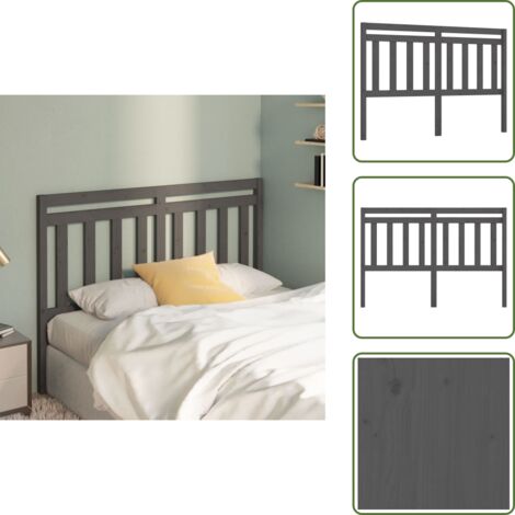 - vidaXL Testiera Letto Grigia 166x4x100cm in Legno Massello di Pino -